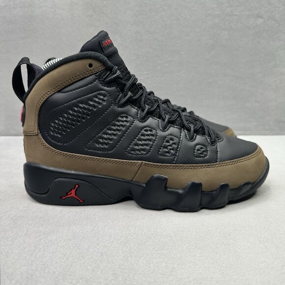 Size 4.5Y / Womens 6 Nike Air Jordan 9 Retro (GS) Olive Black Shoes HV4574-030